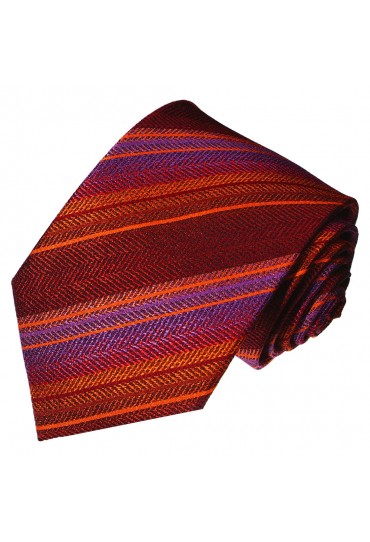 Men's Necktie Pure Silk Striped Purple LORENZO CANA