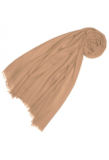 Cashmere Scarf plain Vanilla Brown LORENZO CANA
