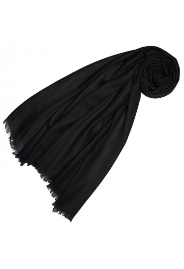 Cashmere scarf plain blue black LORENZO CANA