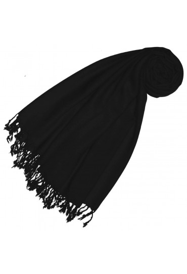 Cashmere + wool scarf black monochrome LORENZO CANA