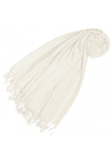 Cashmere + wool scarf ivory white single color LORENZO CANA
