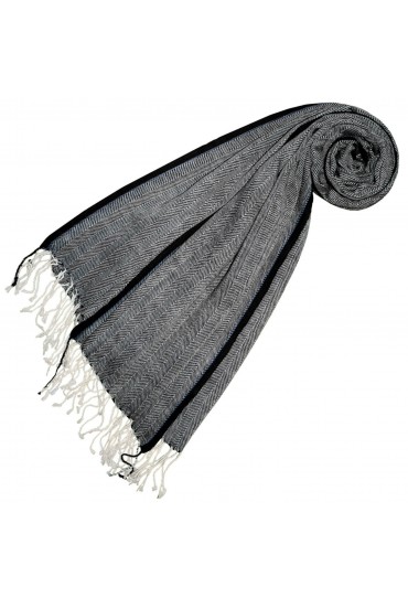 Cashmere + wool scarf gray black LORENZO CANA