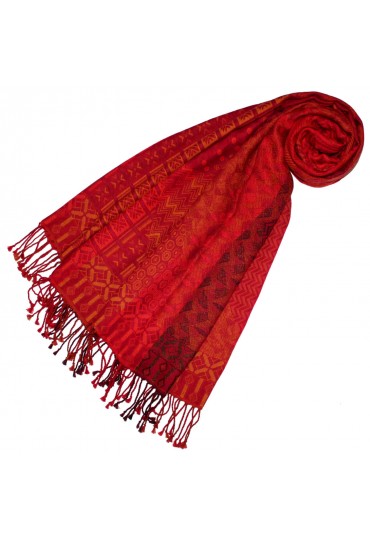 Cotton and wool mens scarf red black yellow LORENZO CANA