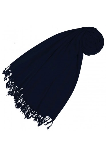Cashmere + wool scarf dark blue monochrome LORENZO CANA