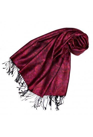 Pashmina 100% Modal Paisley beere bordeaux weinrot LORENZO CANA