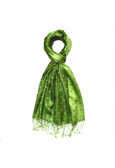Men's Shawl Silk Viscose Polka Dot Green Dark Green LORENZO CANA