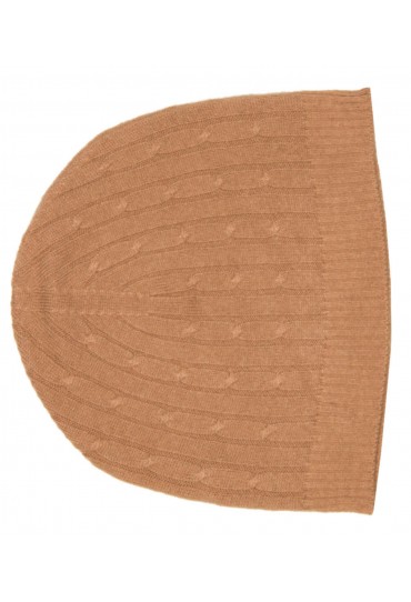 Cap Cashmere Cable Knit Ocher LORENZO CANA