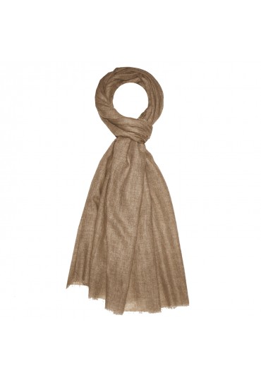 Shawl 100% Cashmere Unicolored Brown For Men LORENZO CANA