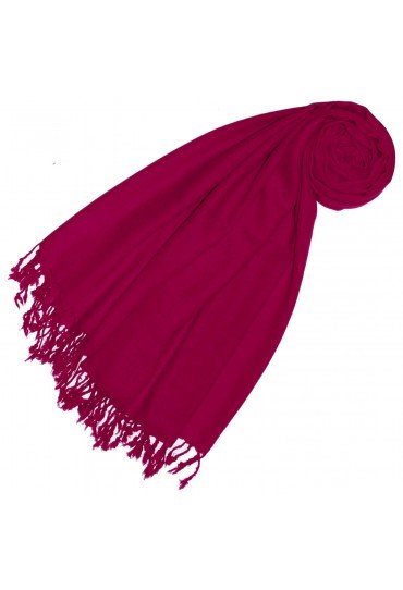 Cashmere + wool scarf raspberry plain LORENZO CANA