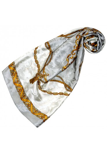 Luxury Silk Scarf Gray LORENZO CANA
