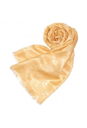 Women's Shawl Viscose Silk Paisley Beige LORENZO CANA