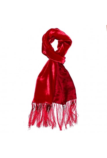 Men's Shawl Silk Velvet Damast Red LORENZO CANA