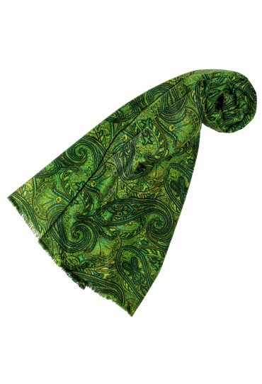 Women's Scarf Paisley Green Yellow LORENZO CANA