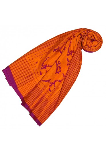 Tuch Damen Hahnentritt Paisley Orange Lavendel LORENZO CANA