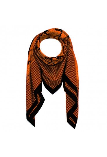 Herrentuch Hahnentritt Paisley Orange Schwarz LORENZO CANA