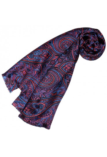 Seidenschal Damen violett rosa hellblau Paisley LORENZO CANA