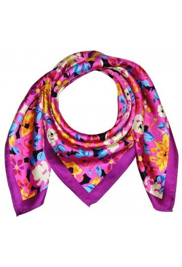 Silk scarf Pink Floral LORENZO CANA