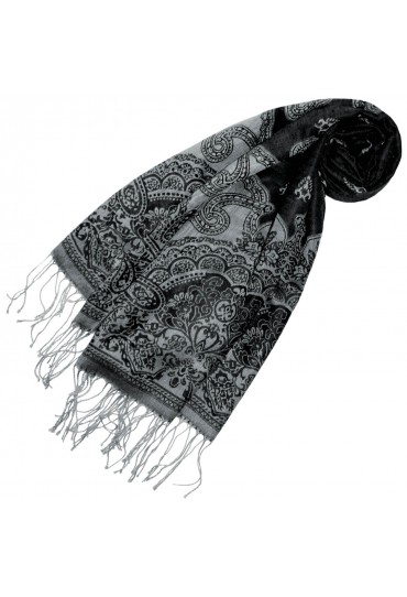 Modal Men's Scarf in Black Gray Graphically Woven LORENZO CANA
