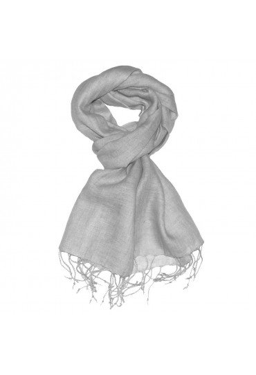 Men's Scarf 100% Linen Unicolored Silver LORENZO CANA