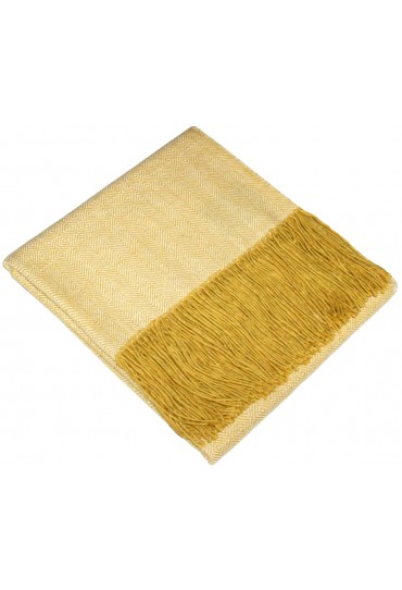 Blanket 100% Alpaca Fair Trade Yellow White LORENZO CANA