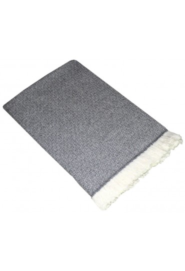 Sofa Blanket 100% Cashmere Light Grey White LORENZO CANA