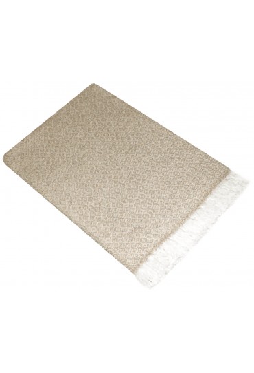 Sofa Blanket 100% Cashmere Light Brown White LORENZO CANA