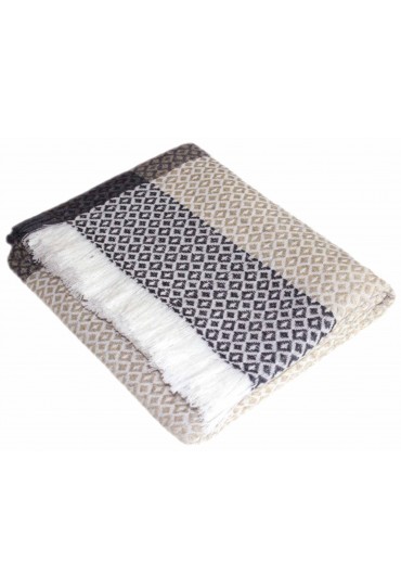 Cashmere Blanket Grey White Beige LORENZO CANA