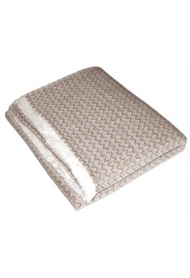 Blanket 100% Cashmere Light Brown White LORENZO CANA