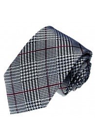 Neck Tie Silk Diamond Silver Red Black LORENZO CANA