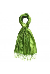 Men's Shawl Silk Viscose Polka Dot Green Dark Green LORENZO CANA