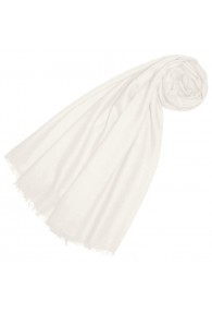 Cashmere scarf Uni Twill cream white LORENZO CANA