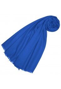 Cashmere scarf Uni Twill Gentian blue LORENZO CANA