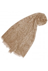 Cashmere mens pashmina Jacquard Cappuccino Brown LORENZO CANA