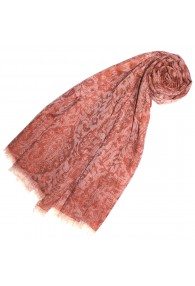 Cashmere mens pashmina Jacquard Flamingo red LORENZO CANA