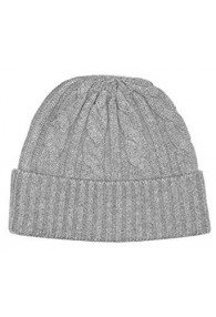 Winter mens beanie Cashmere Cable Knit Gray LORENZO CANA