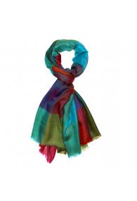 Shawl 100% Cashmere Checkered Multicolor For Men LORENZO CANA