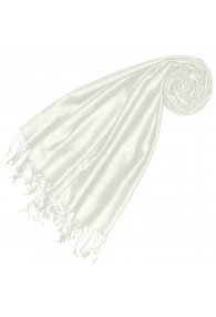 Silk + Viscose mens scarf paisley jaquard noble white LORENZO CANA