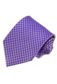 Neck Tie 100% Silk Checkered Purple LORENZO CANA