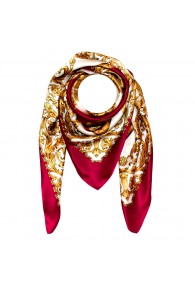 Scarf for men gold white berry silk floral LORENZO CANA