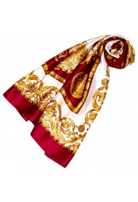Scarf for women gold white berry silk floral LORENZO CANA