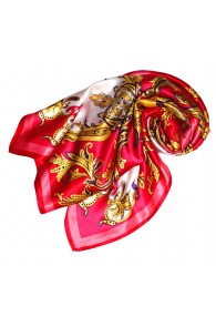 Scarf for Women red pink yellow white silk floral LORENZO CANA