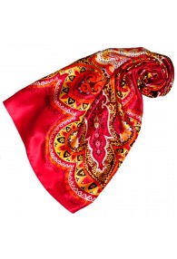 Scarf for Women red berry yellow silk floral LORENZO CANA