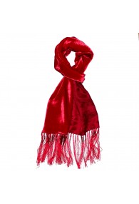 Men's Shawl Silk Velvet Damast Red LORENZO CANA