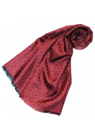 Women's Scarf Silk Wool Polka Dot Burgundy LORENZO CANA