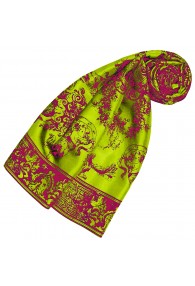 Silk scarf green floral LORENZO CANA