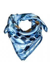 Tuch für Herren hellblau blau gold Seide Floral LORENZO CANA