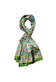 Men's Shawl Turquoise Orange Green Paisley LORENZO CANA