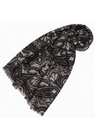 Women's Scarf Paisley Brown White Black LORENZO CANA