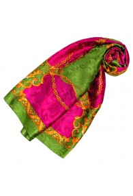 Ladie's Shawl Green Purple Gold Silk Floral LORENZO CANA