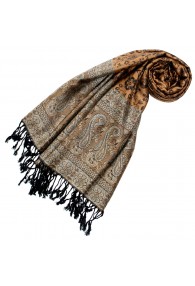 mens scarf Modal Golden Brown Black LORENZO CANA